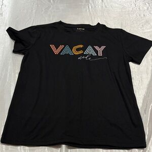 SHEIN Black T-Shirt with Colorful 'Vacay Mode' Design